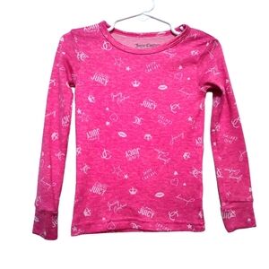 Juicy Couture Girls Pink Soft Long Sleeve Pajama Top 3T